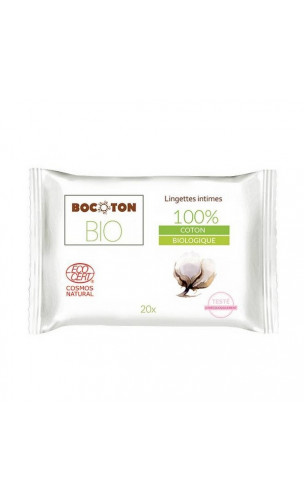 Lingettes intimes naturelles Coton & Aloe vera - BOCOTON - 20 Ud.