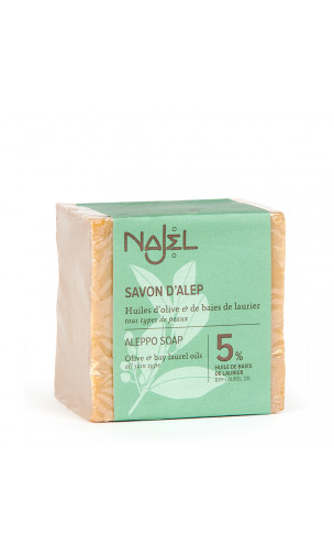 Savon d'Alep naturel 5 - Najel - 200 g.