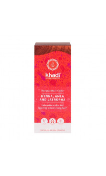 Henna bio Amla & Jatropha - Rojo - 100 natural - Khadi - 100 gr.