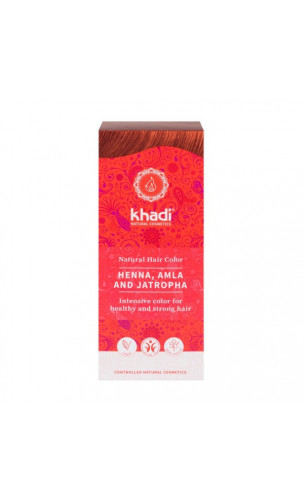 Henna bio Amla & Jatropha - Rojo - 100% natural - Khadi - 100 gr.