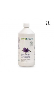 Gel de ducha y champú ecológico de lino y proteínas de arroz - Greenatural - 1L