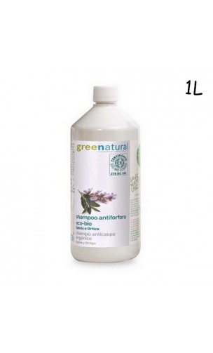 Shampooing antipelliculaire bio à la sauge et aux orties (cheveux gras) - Greenatural - 250 ml.