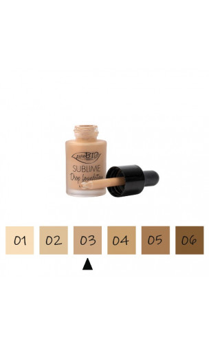 Maquillage Fluide BIO “Drop” 03 Neutre - FPS 10 - PuroBIO - 15 ml.