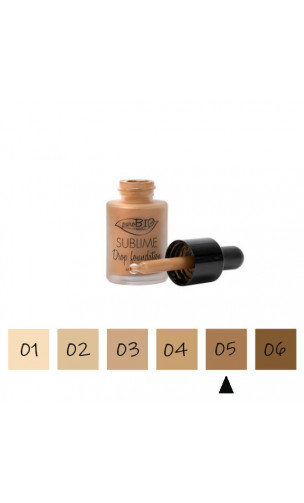 Maquillage Fluide BIO “Drop” 05 Foncé - FPS 10 - PuroBIO - 15 ml.