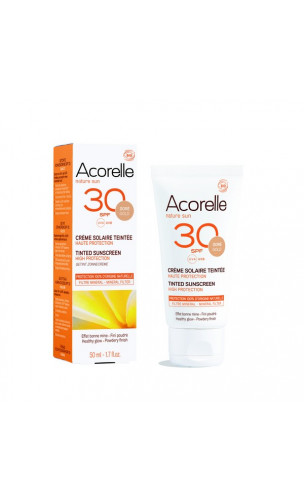 Crema solar ecológica facial color Dorado SPF 30 - Acorelle - 50 ml