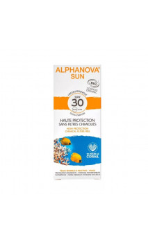 Protecteur solaire naturel facteur 30 Hypoallergénique - Peau sensible/reactive - Alphanova Sun - 50 gr.