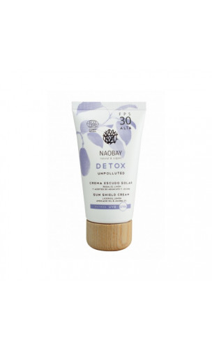 Cema escudo solar natural FPS 30 -DETOX-  (SUN SHIELD CREAM) - NAOBAY - 50 ml.