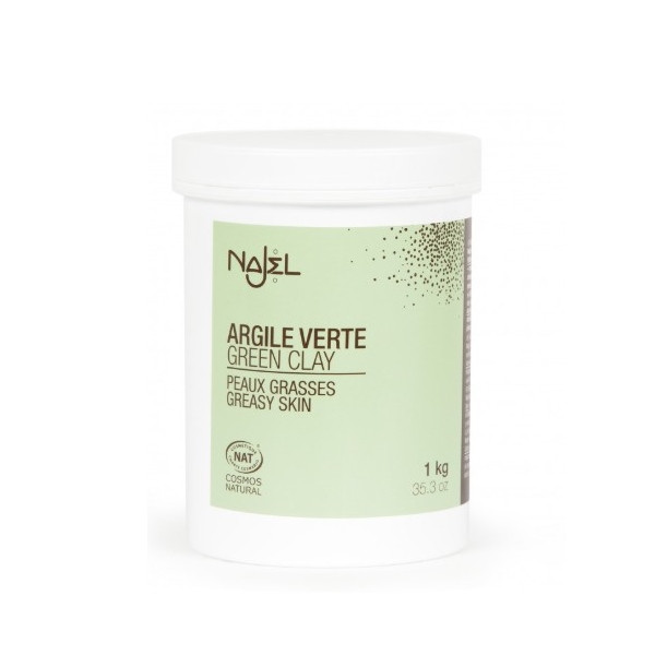 Arcilla verde natural en polvo - Piel grasa - Najel - 1 kg - BIOFERTA
