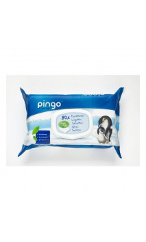 Lingettes biodégradables  pour bébé sans parfum - PINGO - 80 unités