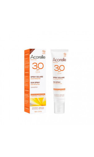 Spray Protecteur solaire bio SPF 30 - Acorelle - 100 ml.