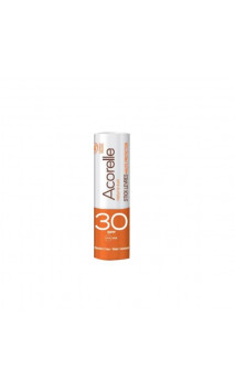Baume à lèvres solaire bio SPF 30 - Sans parfum - Acorelle - 4 g.