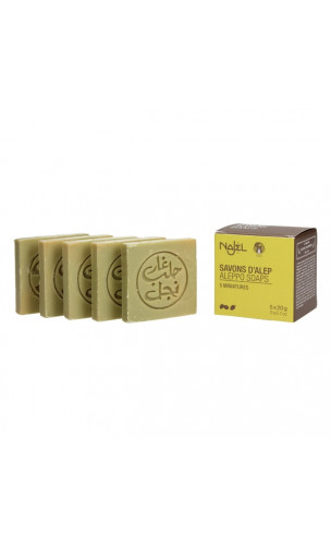 Savon d'Alep naturel miniature pour invités - Najel - 5 x 20 g.