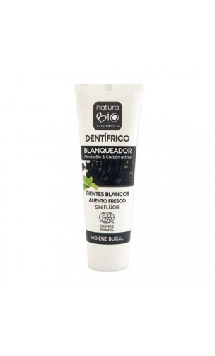 Dentifrice BIO Blanchissant Menthe bio & Charbon actif - NaturaBIO Cosmetics - 75 ml.