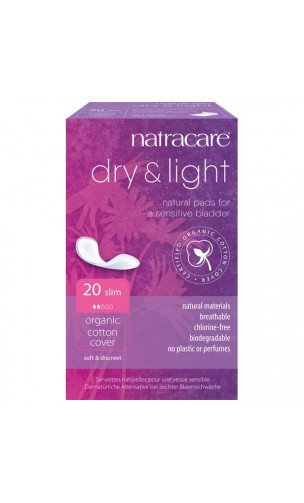 Compresa para la incontinencia con Algodón bio - Dry & Light - Natracare - 20 Ud.