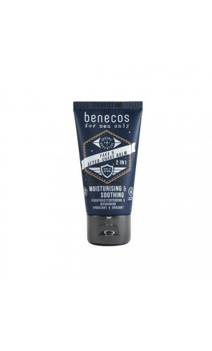 Bálsamo facial & after-shave bio 2 en 1 - Hidratante & Calmante - Benecos - For men only - 50 ml.