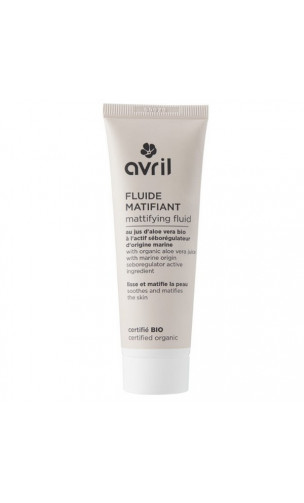 Fluide matifiant bio - Aloe vera & Actif séborégulateur d'origine marine - Avril - 50 ml.