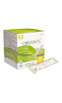 Tampon bio Régulier - Coton organique - Avec applicateur d'origine végétale -  Organyc - 16 U.