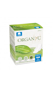 Serviettes hygiéniques Normal - Coton bio - ailettes pliées - Organyc - 10 U.