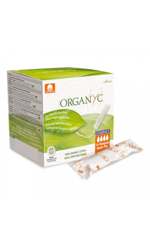 Tampon bio Super Plus - Coton organique - Avec applicateur d'origine végétale -  Organyc - 16 U.