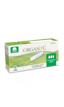 Tampon bio Super - Coton organique - Sans applicateur -  Organyc - 16 U.