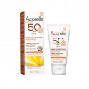 Crème solaire Visage naturelle SPF 50 Sans parfum - Teinte Light - Acorelle - 50 ml.