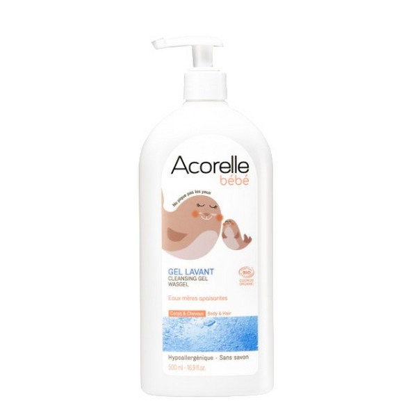 Shampooing Gel De Bain Bio Pour Bebe Eaux Thermales Calmantes Sans Savon Acorelle 500 Ml Bioferta