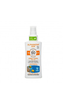 Protecteur solaire naturel SPRAY facteur 50 Hypoallergénique VOYAGE - Peau sensible/reactive - Alphanova Sun - 90 gr.