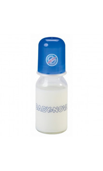 Biberon de vidrio borosilicato - Tetina silicona - BABY-NOVA - 125 ml.