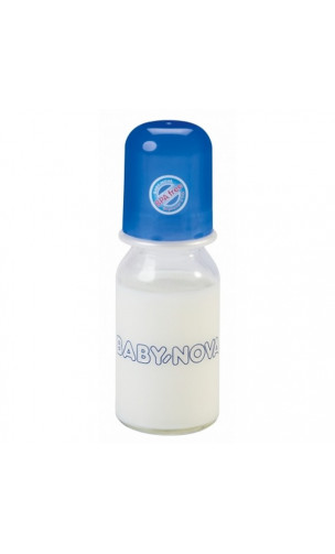 Biberon de vidrio borosilicato - Tetina silicona - BABY-NOVA - 125 ml.