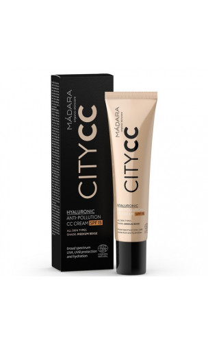 CC Cream naturelle Anti-Âge SPF 15 - MEDIUM beige - CITY CC - MÁDARA - 40 ml.