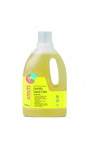 Lessive liquide bio Couleur - Menthe & Citrus - Sonett - 1,5 L.