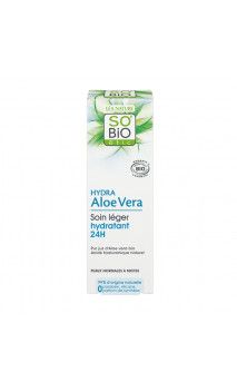 Crema facial ecológica Ligera Hidratante (24h ) Hydra Aloe vera - Piel normal a mixta - SO'BiO étic - 50 ml.