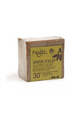 Jabón de Alepo natural Laurel al 30 - Najel - 170 g.