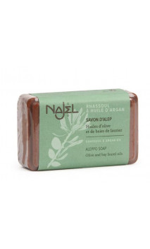 Savon d'Alep au rhassoul et à l'huile d'argan - Najel - 100 g.