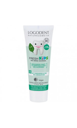 Gel dentifrice bio menthe douce Logodent Kids - LOGONA - 50 ml.