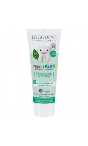 Gel dentífrico bio hierbabuena Logodent Kids - LOGONA - 50 ml.