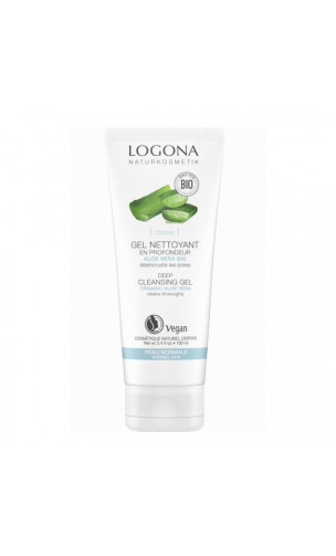 Limpiador facial ecológico 3 en 1 Aloe vera bio & Rosa damascena bio - LOGONA - 100 ml.