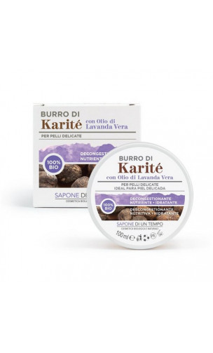 Manteca de karité bio con aceite esencial de lavanda - Sapone di un Tempo - 100 ml.