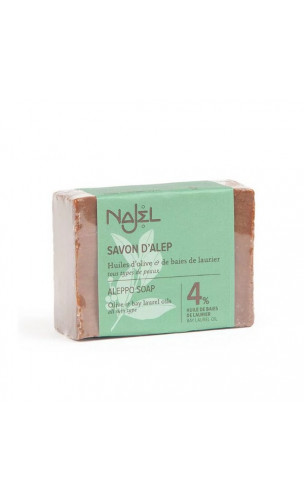 Jabón de Alepo natural Laurel al 4 - Najel - 155 g.