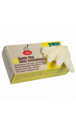 Boîte gants fins latex certifiés FSC - Taille M - La droguerie écologique - 20 Ud.