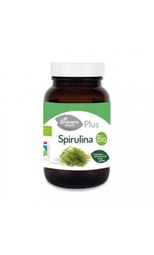 Spiruline Bio - Complément alimentaire BIO Dépuratif - Verre ambre - El granero integral - 180 comp - 500 mg