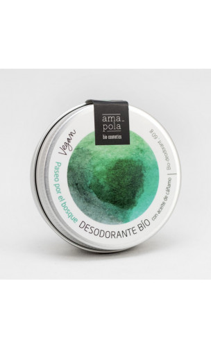 Desodorante bio sólido Paseo por el bosque - Aceite de cáñamo - Amapola Biocosmetics - 60 g.