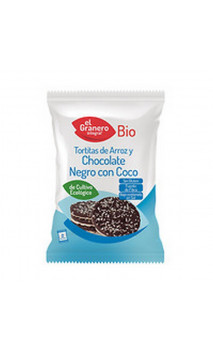 Tortitas de Arroz con chocolate negro y coco Bio - El granero integral - 2 ud.