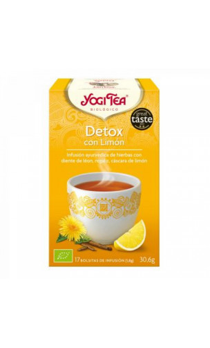 Infusión ecológica Energía DETOX - Hierba limón, Diente de León & Regaliz - YOGI TEA - 17 bolsitas x 1,8 g.